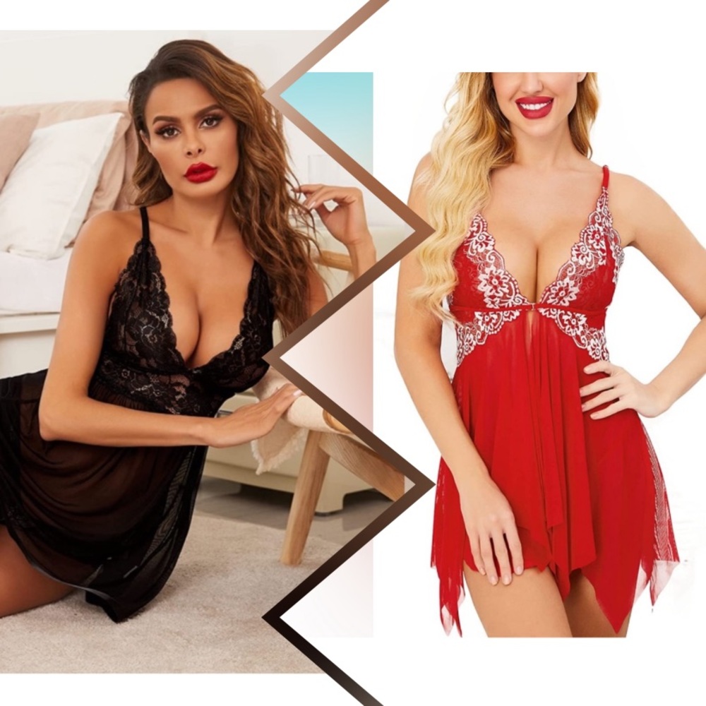 ❤️TWO Babydoll Lingeries🖤 | Black & Red size 2X